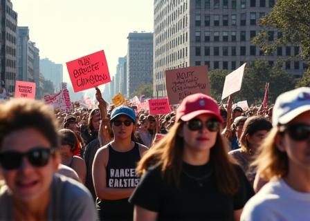 Photo de reportage lors d'une manifestation sociale
